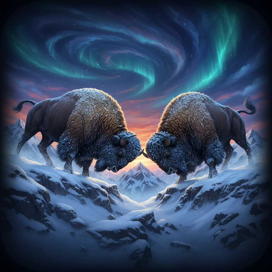Bison Battle at Slotsgallery